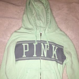 Mint green victorious secret pink sweatshirt